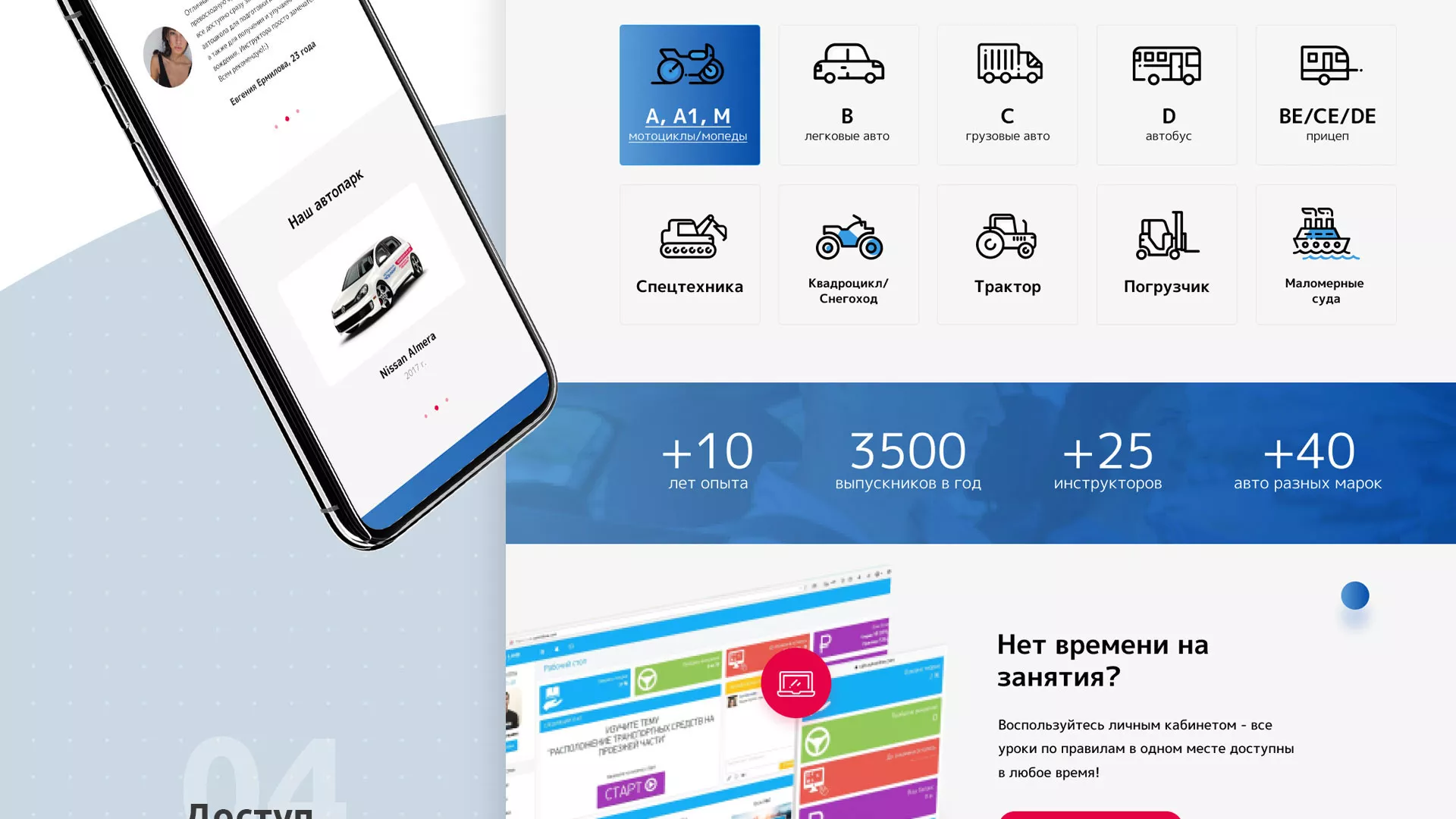 Разработка сайта автошколы «Орлан» в Городищах