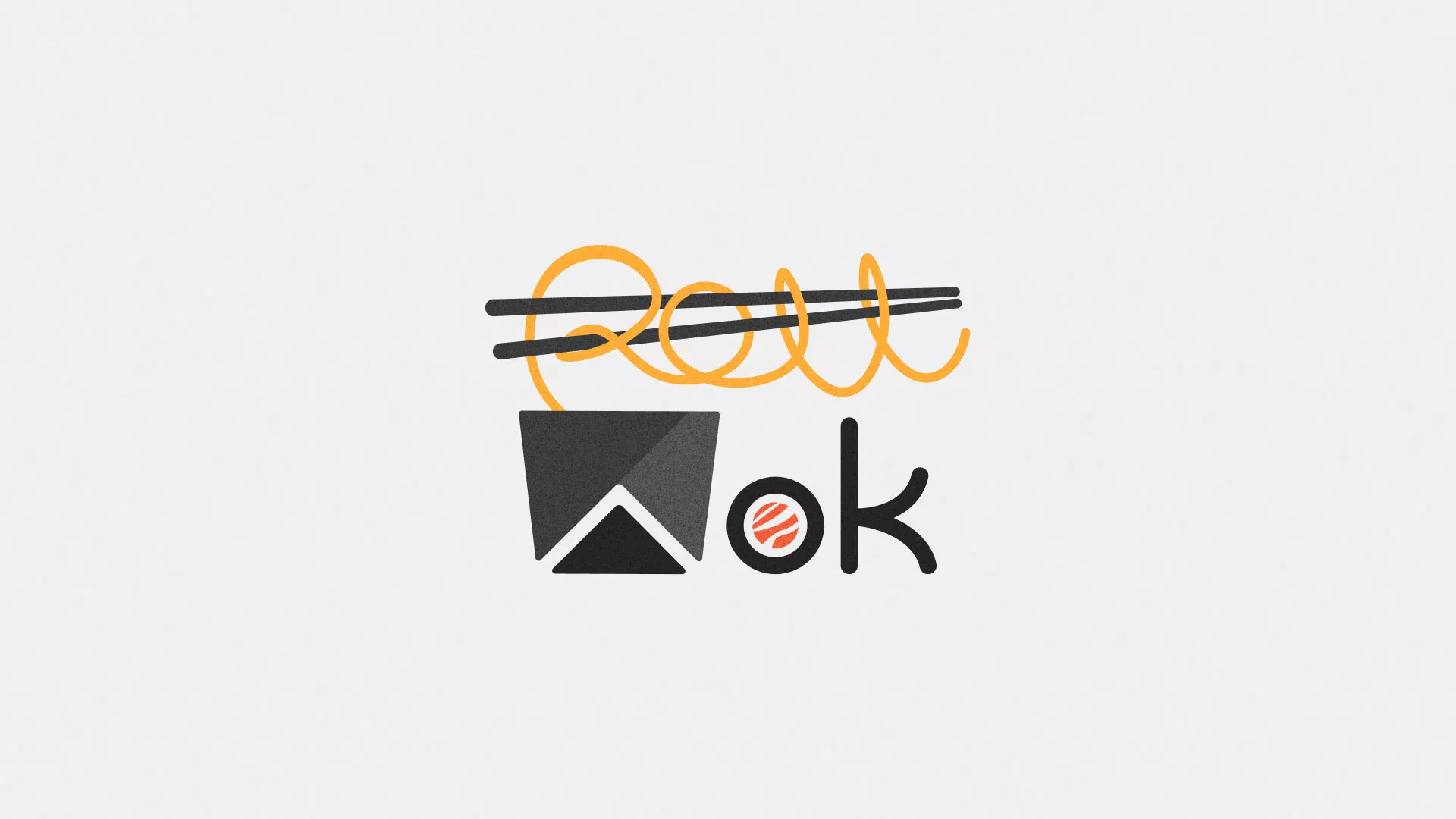 Разработка логотипа суши-бара «Roll Wok Club» в Городищах