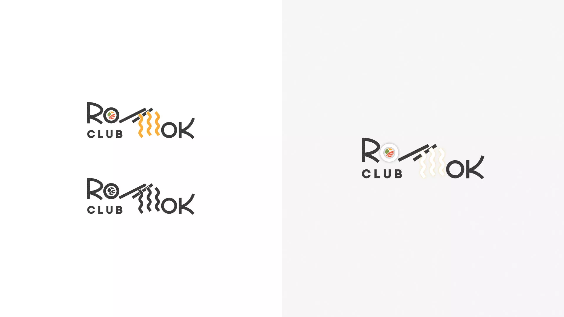 Создание логотипа суши-бара «Roll Wok Club» в Городищах