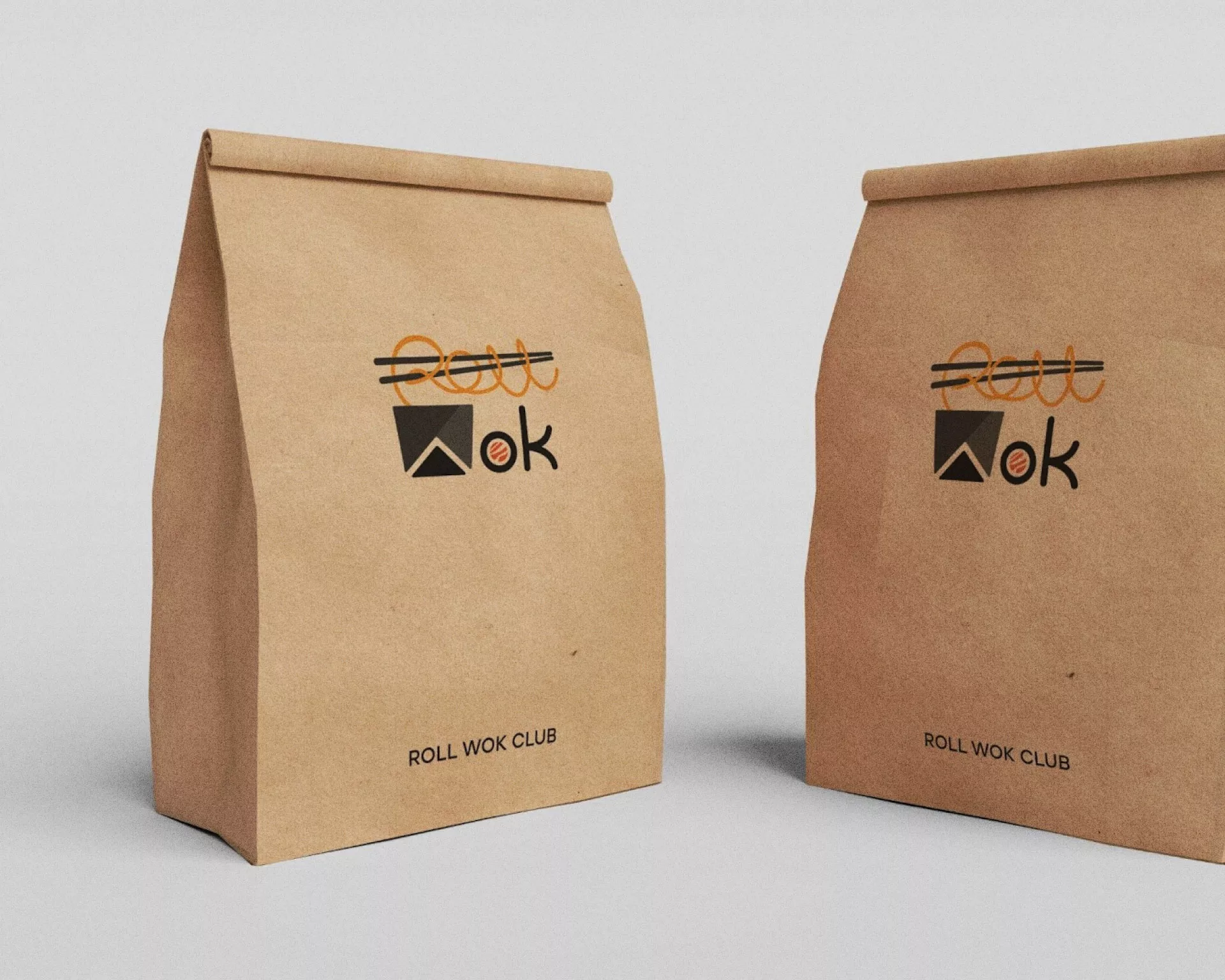 Создание дизайна упаковки суши-бара «Roll Wok Club» в Городищах